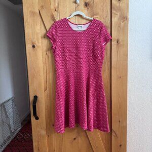 Pink Printed Fit and Flare dress, XL